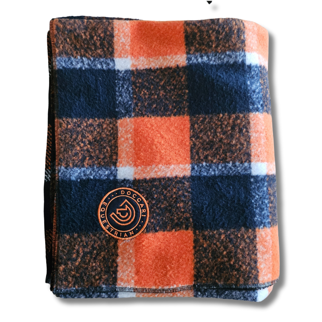Orange horse rug, horse fleece rug, wool blanket